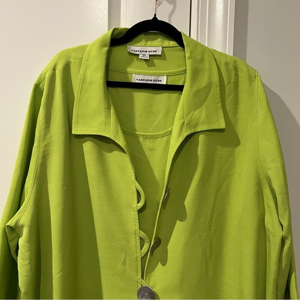 NWT $500 Caroline Rose 2Pc Button-Up Jacket and Vest - Picture 3 of 9